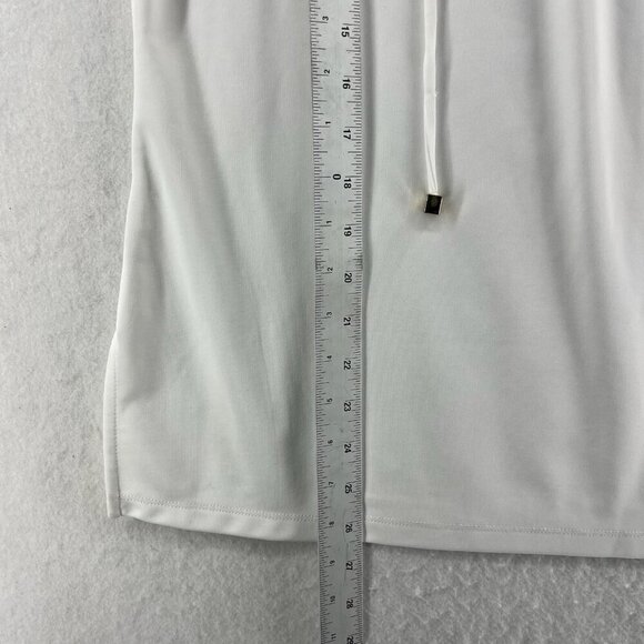 Ann Taylor Factory Tops Womens M White Lace Up V Neck Sleeveless Boho Minimalist - Picture 4 of 12